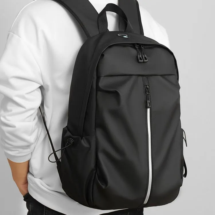 GEERDUN Nylon Backpack Laptop Bag Regular Unisex Black/Light Gray-7