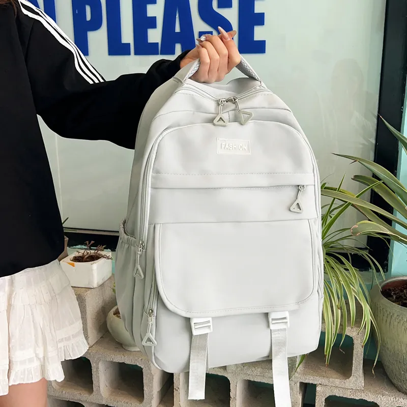GEERDUN Nylon Fabric Backpack Unisex Multicolor-1
