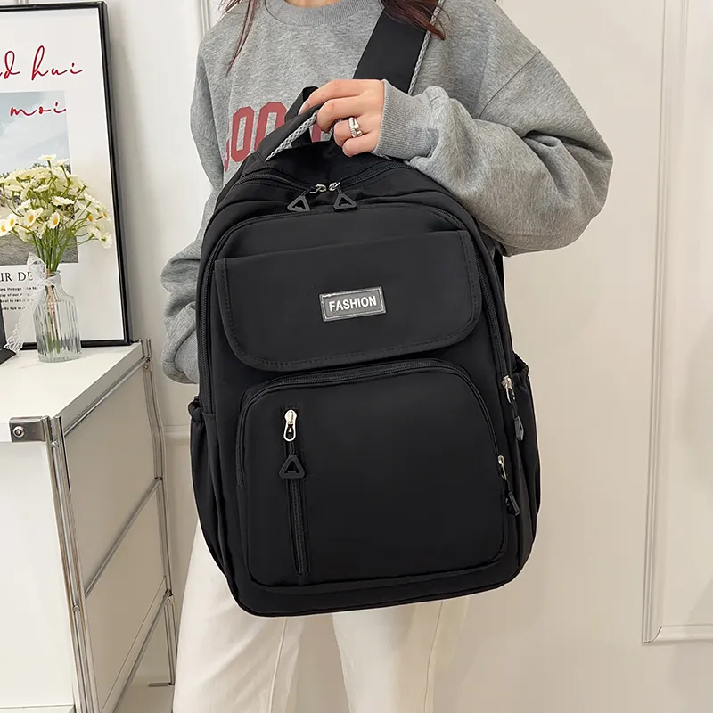 GEERDUN Nylon Fabric Backpack Unisex Multicolor-4