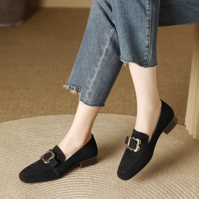XICUNMINGWU Loafers 2.8cm Women's Black-5