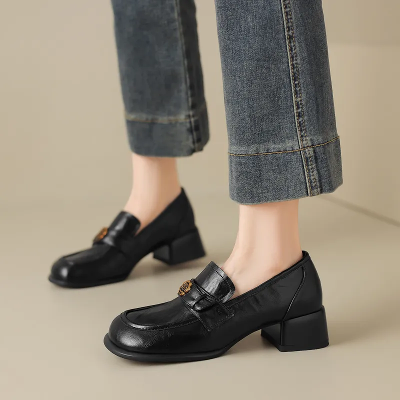 XICUNMINGWU Loafers Women's Black/Dark Brown-4