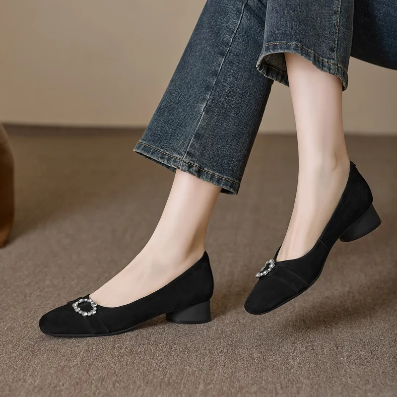 XICUNMINGWU Block Heel High Heels Women's-6