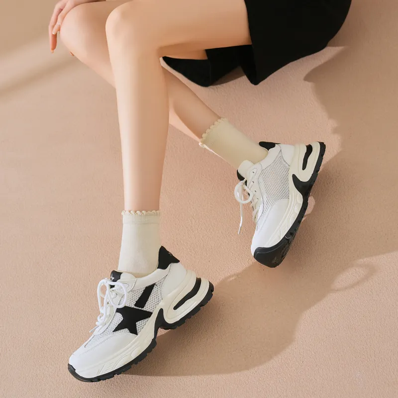XICUNMINGWU Chunky Sneakers Women's Low Top-3