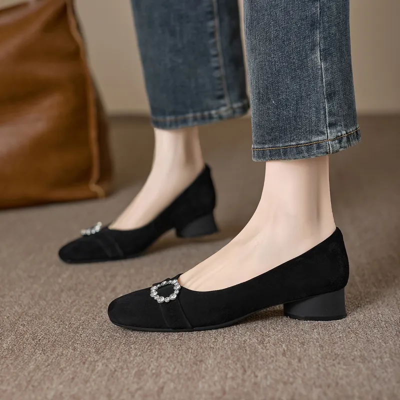 XICUNMINGWU Block Heel High Heels Women's-4