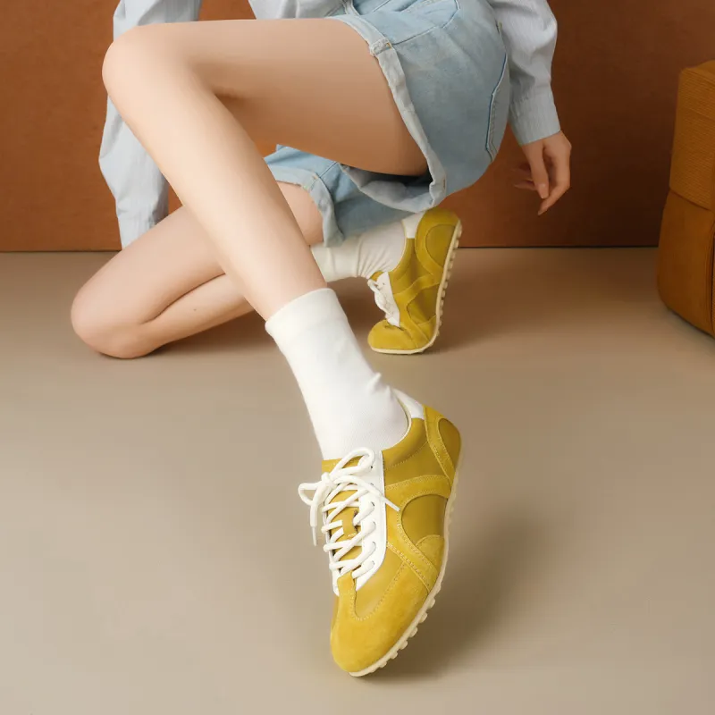 XICUNMINGWU Skateboard Shoes Women's Yellow-6
