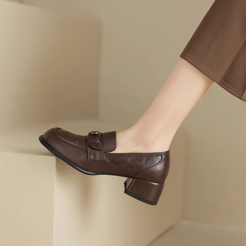XICUNMINGWU Loafers Women's Black/Dark Brown-10