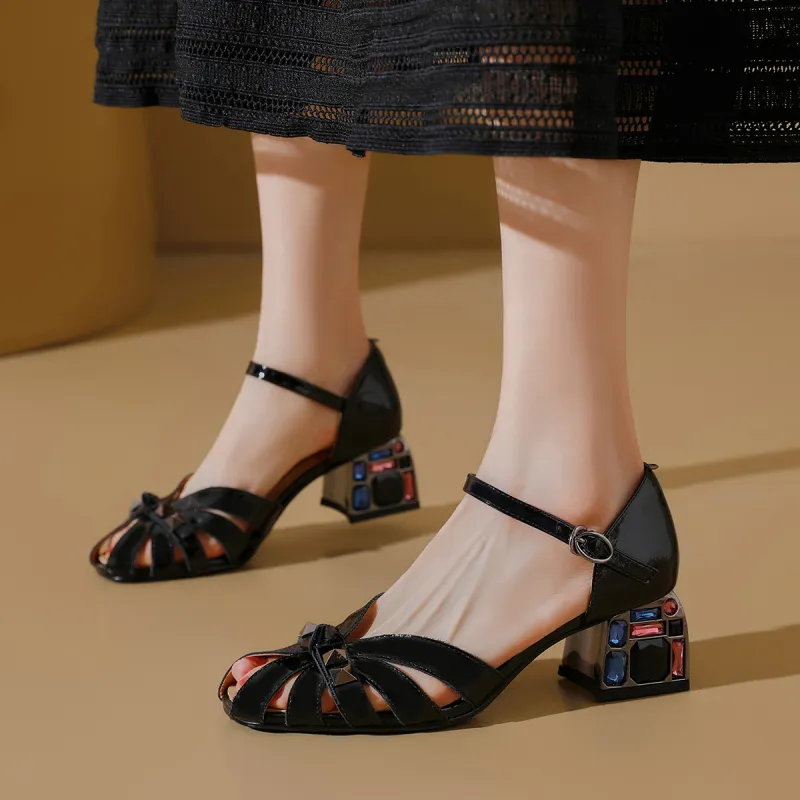 XICUNMINGWU Block Heel High Heels Women's-9