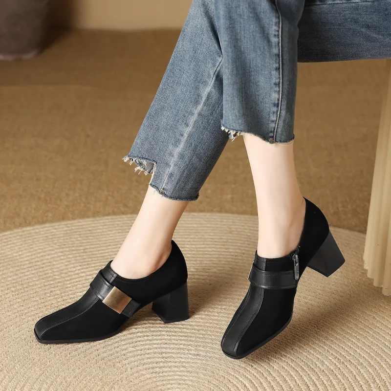 XICUNMINGWU Chunky Heel High Heels Women's-11