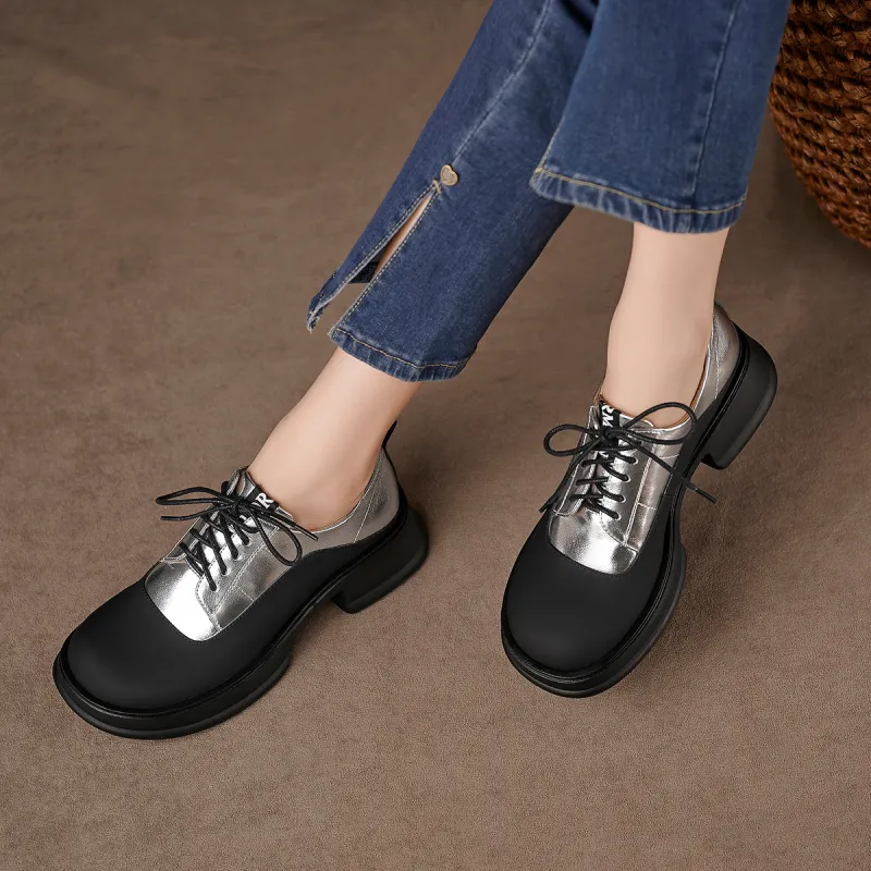 XICUNMINGWU Casual Single Shoes 4.8cm Women's Black Silver-3
