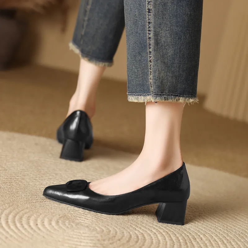 XICUNMINGWU Chunky Heel High Heels 4.5CM Women's-11
