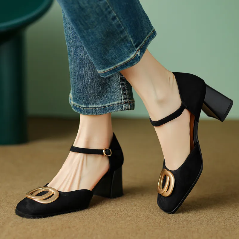 XICUNMINGWU Chunky Heel High Heels 6.5cm Women's-5