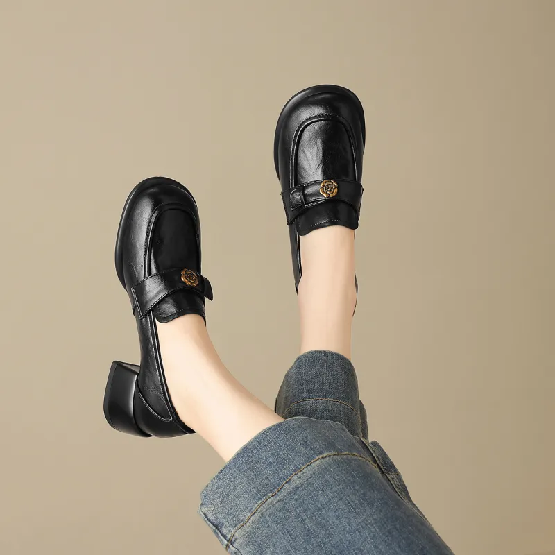 XICUNMINGWU Loafers Women's Black/Dark Brown-6
