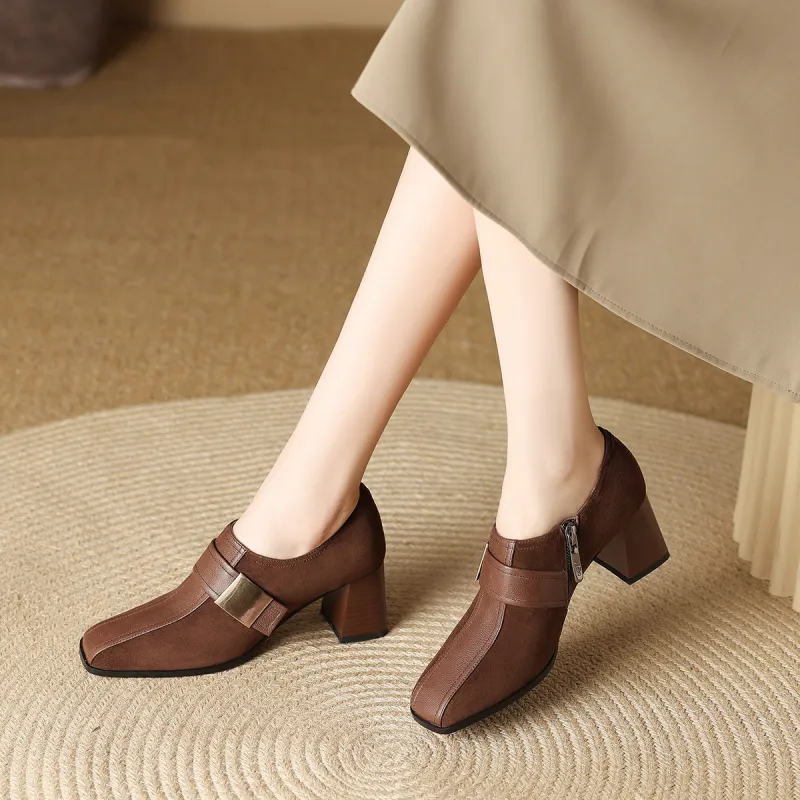XICUNMINGWU Chunky Heel High Heels Women's-6