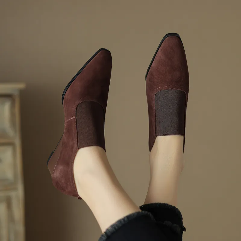 XICUNMINGWU Wedge Heel High Heels Women's Coffee-4