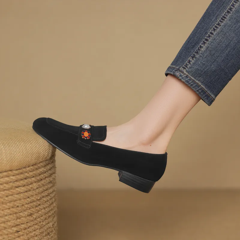 XICUNMINGWU Loafers Women's Black-4