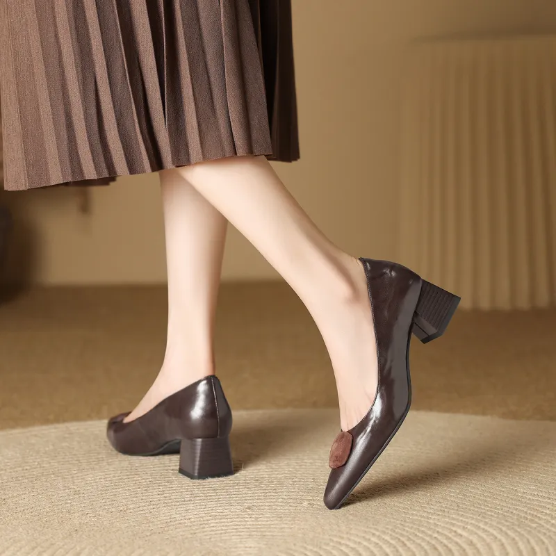 XICUNMINGWU Chunky Heel High Heels 4.5CM Women's-4