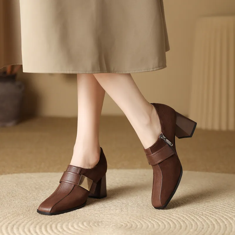 XICUNMINGWU Chunky Heel High Heels Women's-4