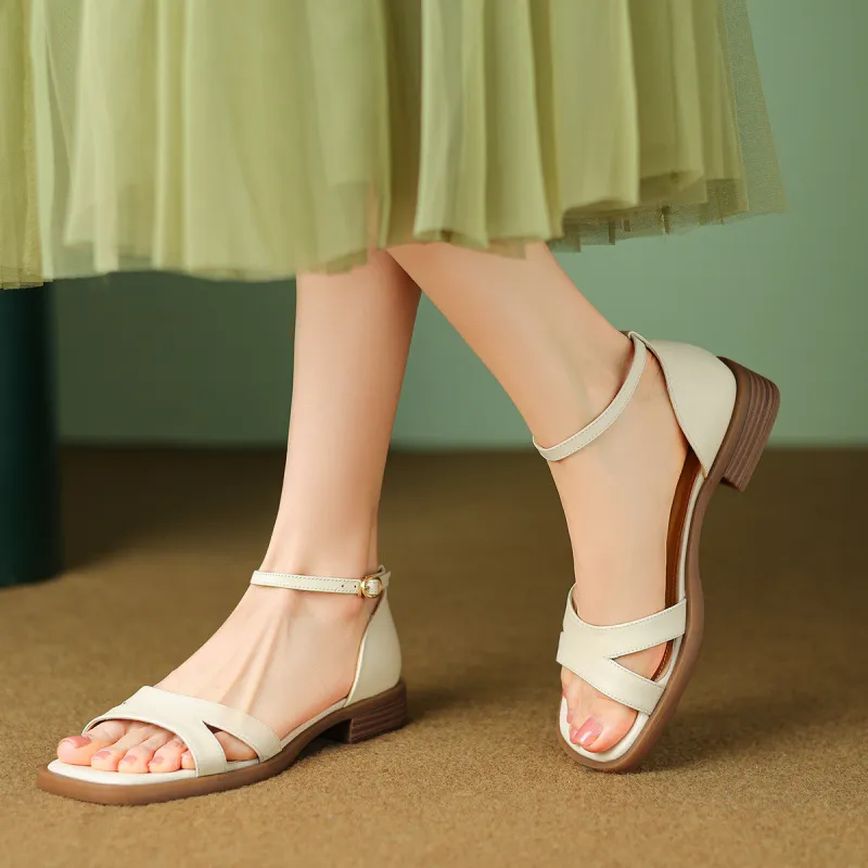 XICUNMINGWU One Strap Sandals 3cm Women's-4
