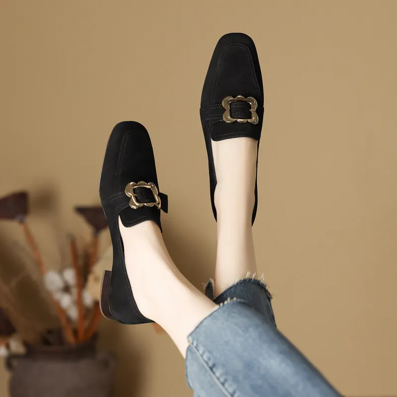 XICUNMINGWU Loafers 2.8cm Women's Black-3