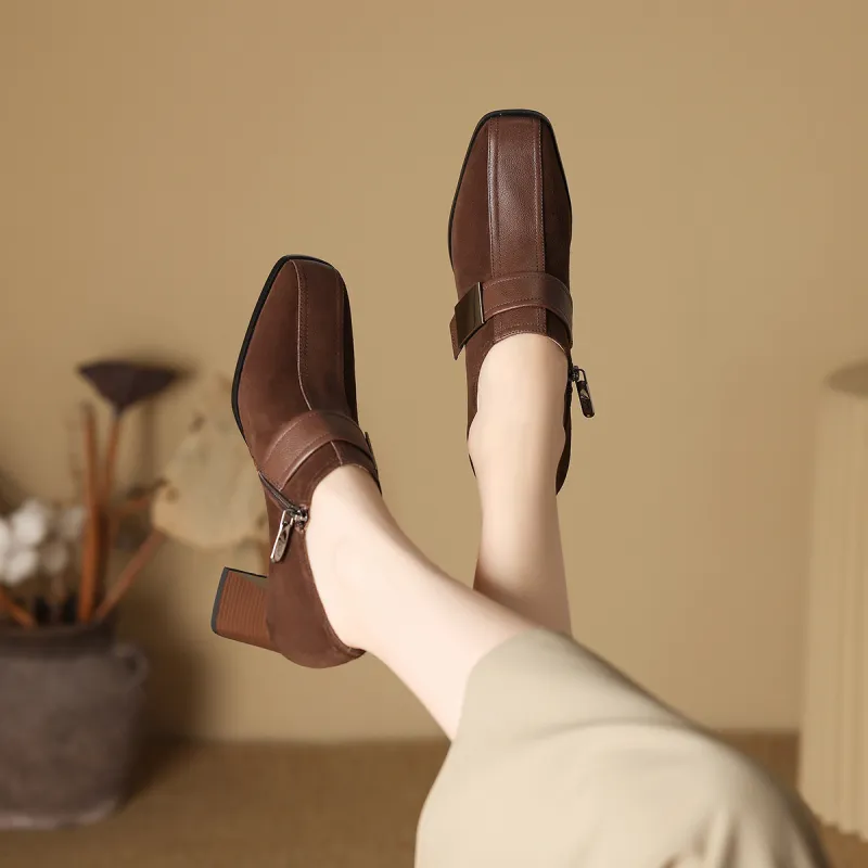 XICUNMINGWU Chunky Heel High Heels Women's-3