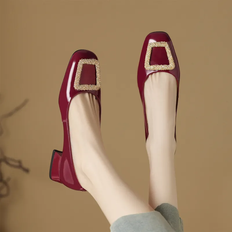 XICUNMINGWU Block Heel High Heels Women's-11