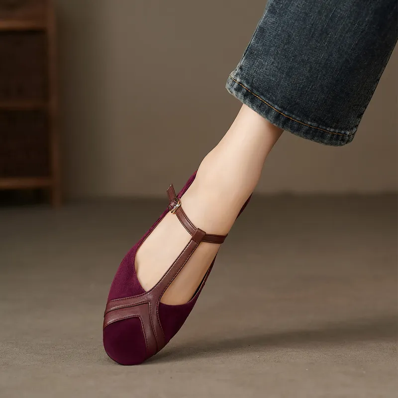 XICUNMINGWU Chunky Heel High Heels Women's Burgundy-4