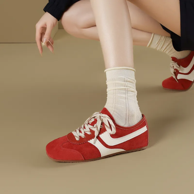 XICUNMINGWU Low Top Casual Shoes Women's Red-4