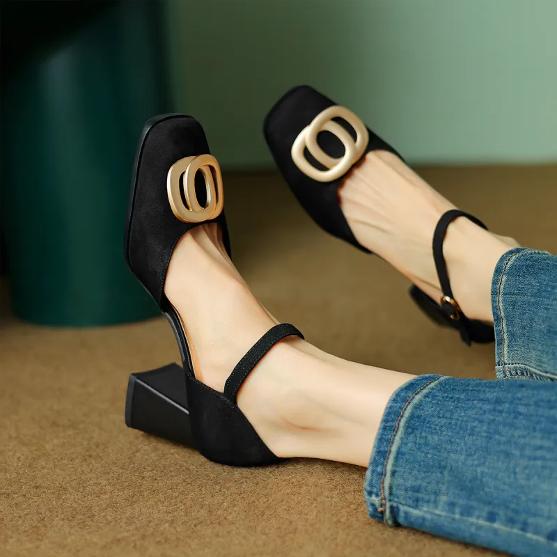 XICUNMINGWU Chunky Heel High Heels 6.5cm Women's-1