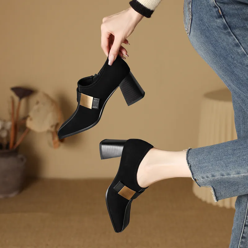 XICUNMINGWU Chunky Heel High Heels Women's-12