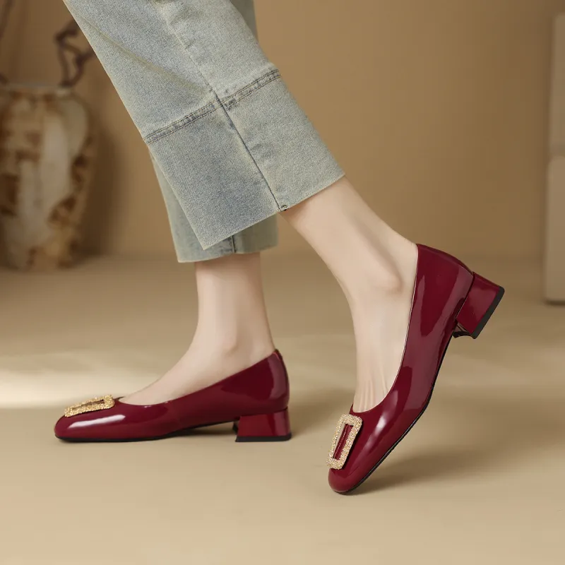XICUNMINGWU Block Heel High Heels Women's-12