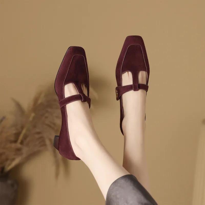 XICUNMINGWU Casual Single Shoes Women's Dark Reddish Purple-4