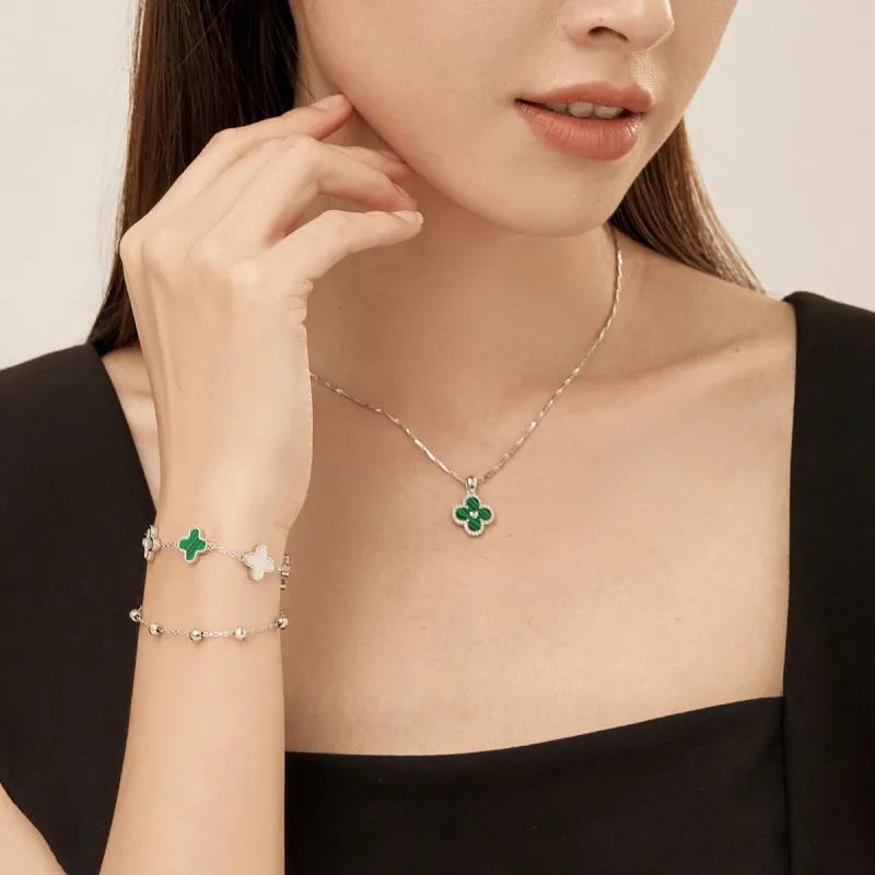 Olampe Malachite Jade Necklaces Women's-5