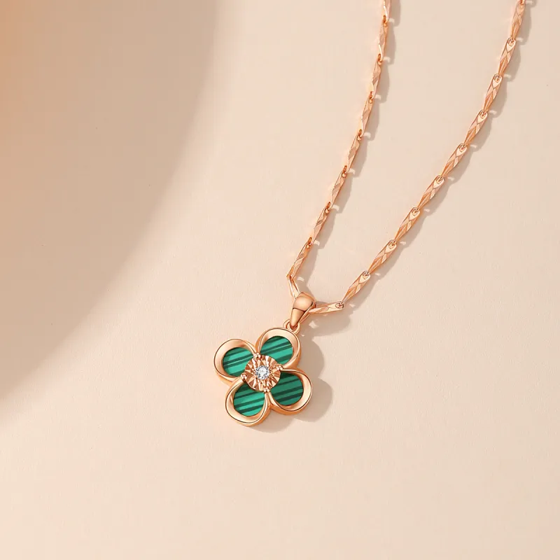 Olampe Malachite Necklaces Women's-3