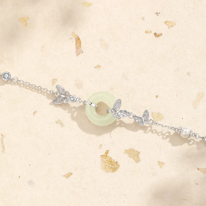 Olampe Hetian Jade Bracelets White Jade/Pale Greenish White Jade Women's-3
