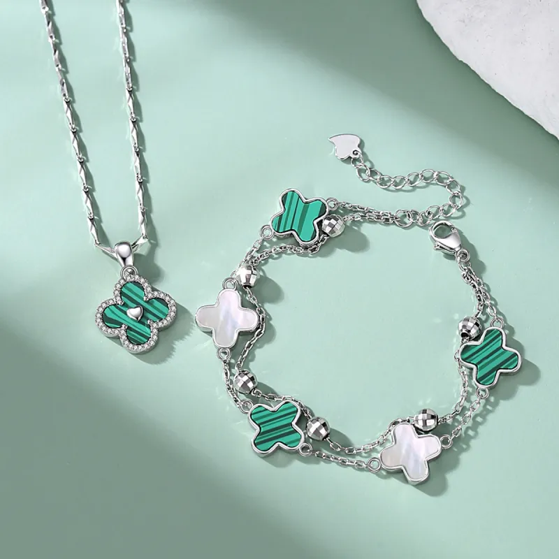 Olampe Malachite Jade Necklaces Women's-11