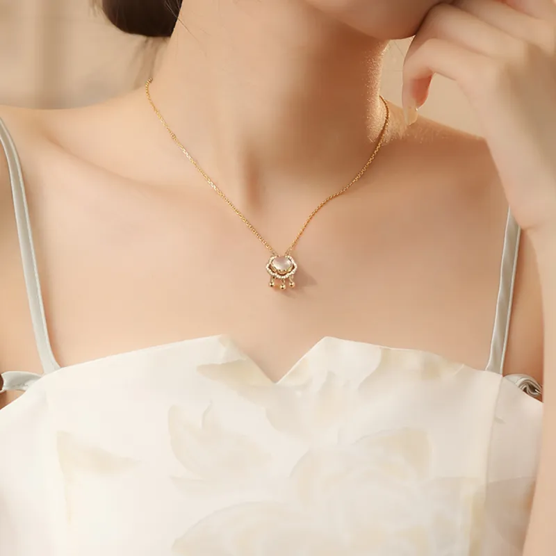 Olampe Chalcedony Jade Necklaces Women's-4