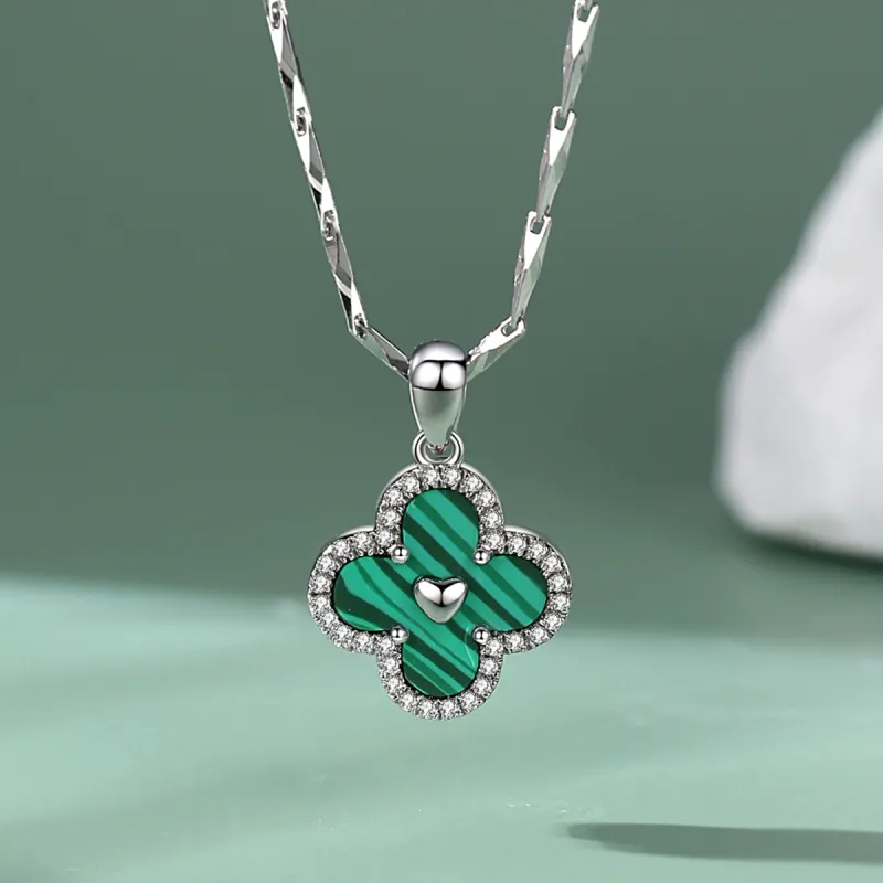Olampe Malachite Jade Necklaces Women's-3
