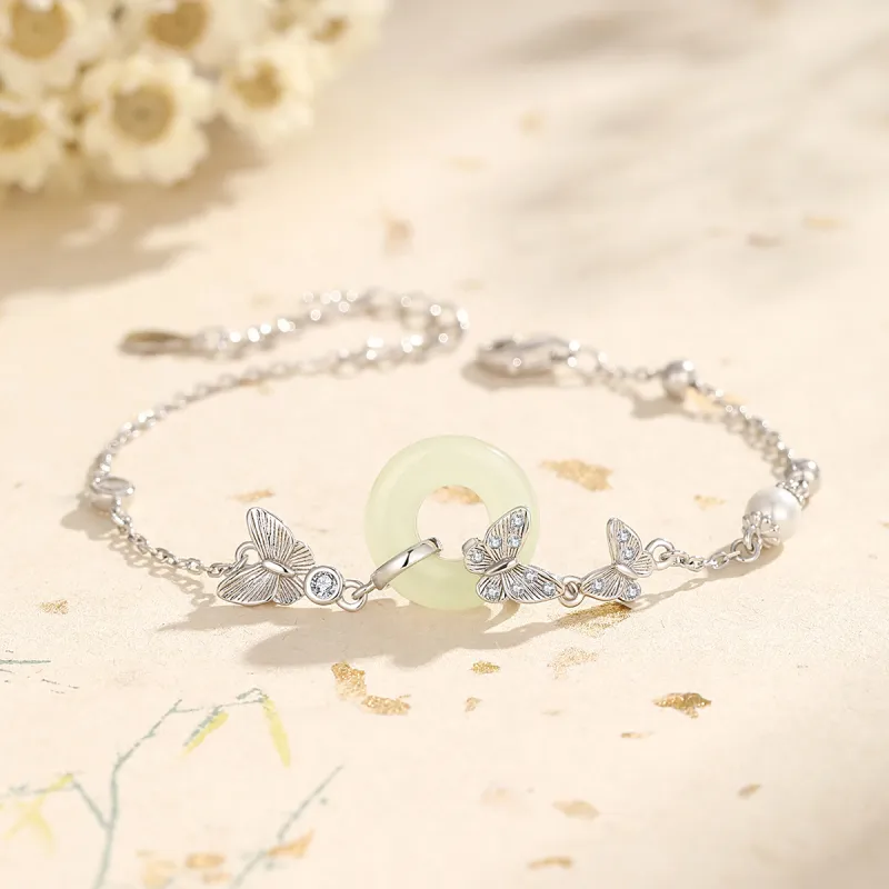 Olampe Hetian Jade Bracelets White Jade/Pale Greenish White Jade Women's-1