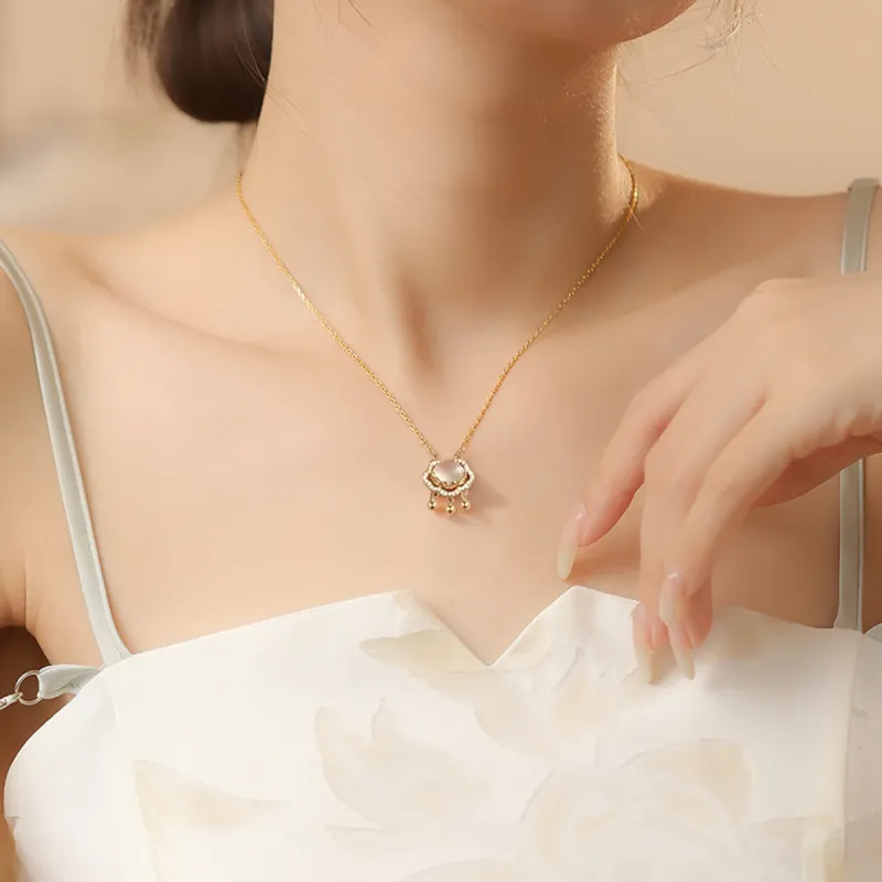 Olampe Chalcedony Jade Necklaces Women's-6