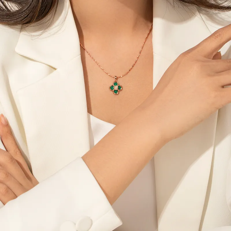 Olampe Malachite Necklaces Women's-6