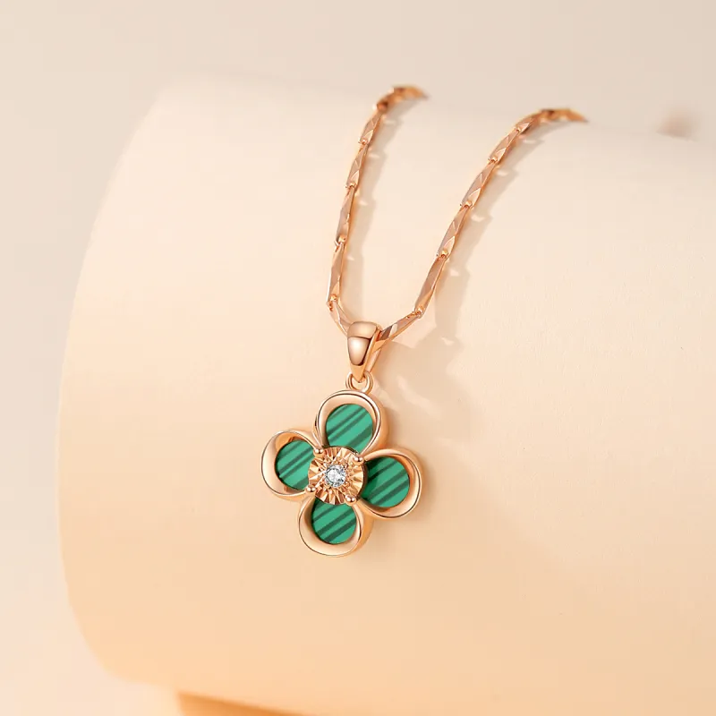 Olampe Malachite Necklaces Women's-5
