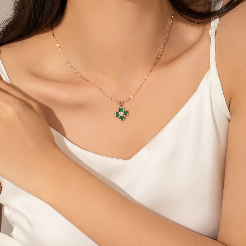 Olampe Malachite Necklaces Women's-4