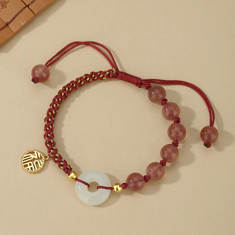 Olampe S925 Silver Hetian Jade Bracelets Women's Pale Greenish White Jade-2