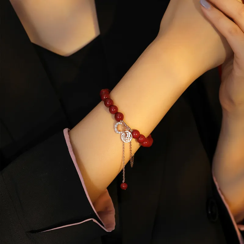 Olampe Reconstructed Cinnabar Bracelets Women's-7