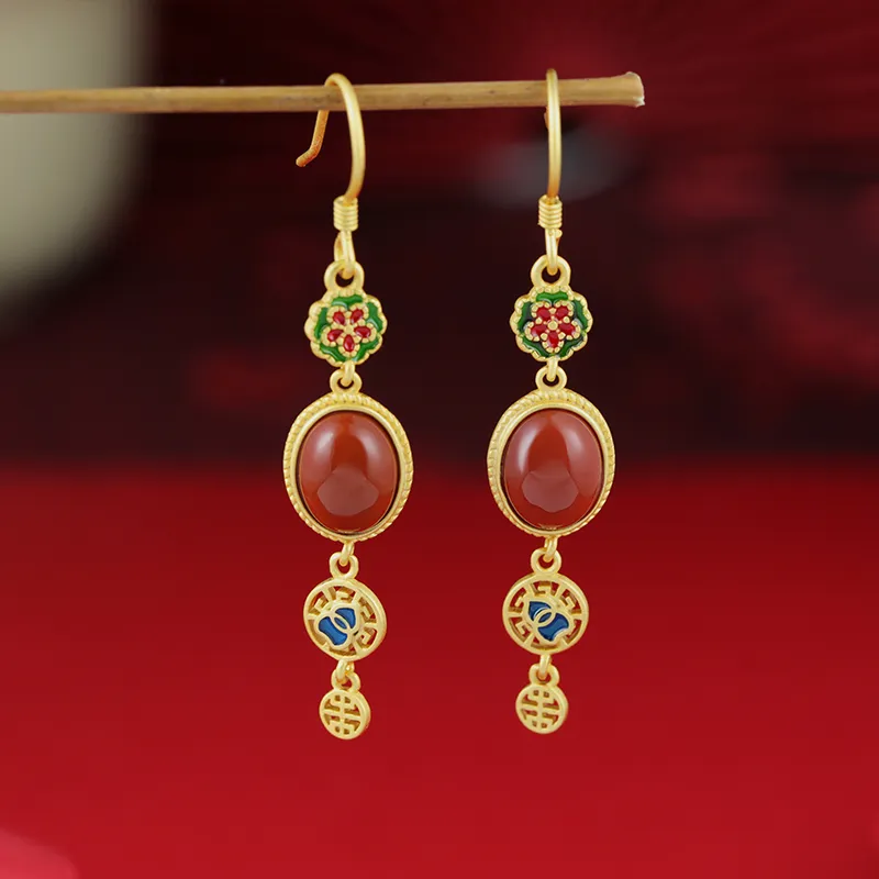 Mrs. Song Agate Earrings Women's-4