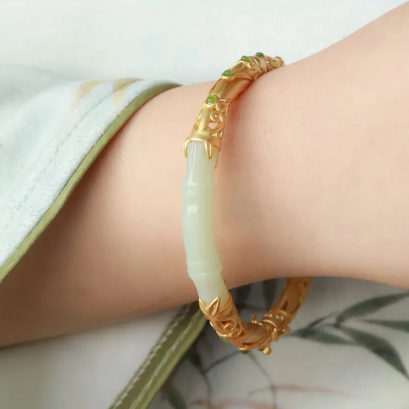 Mrs. Song Bangles Pale Greenish White Jade Women's-4