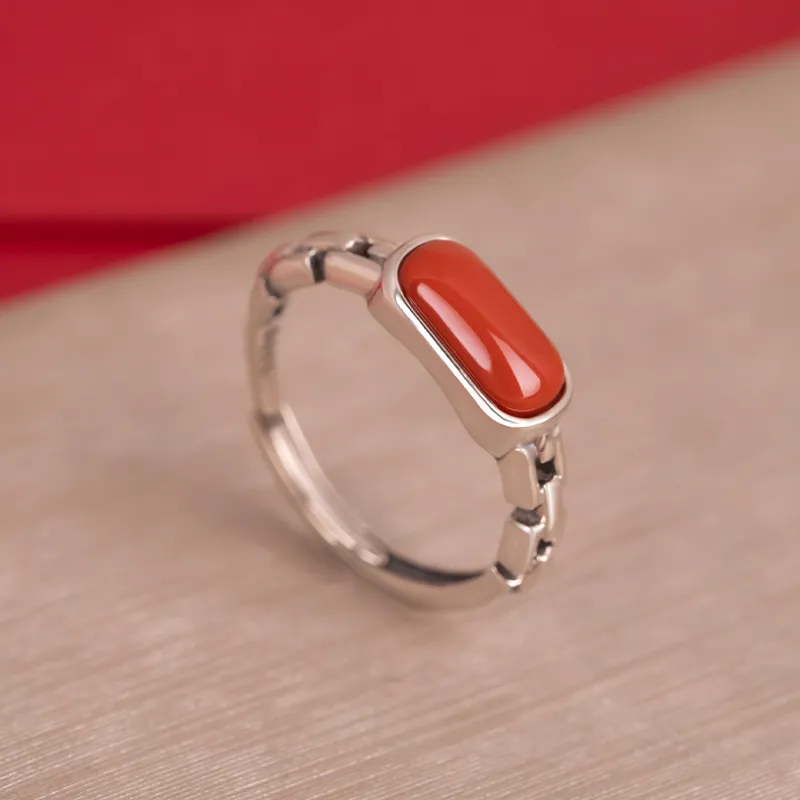 Mrs. Song Natural Agate Rings Women's-3
