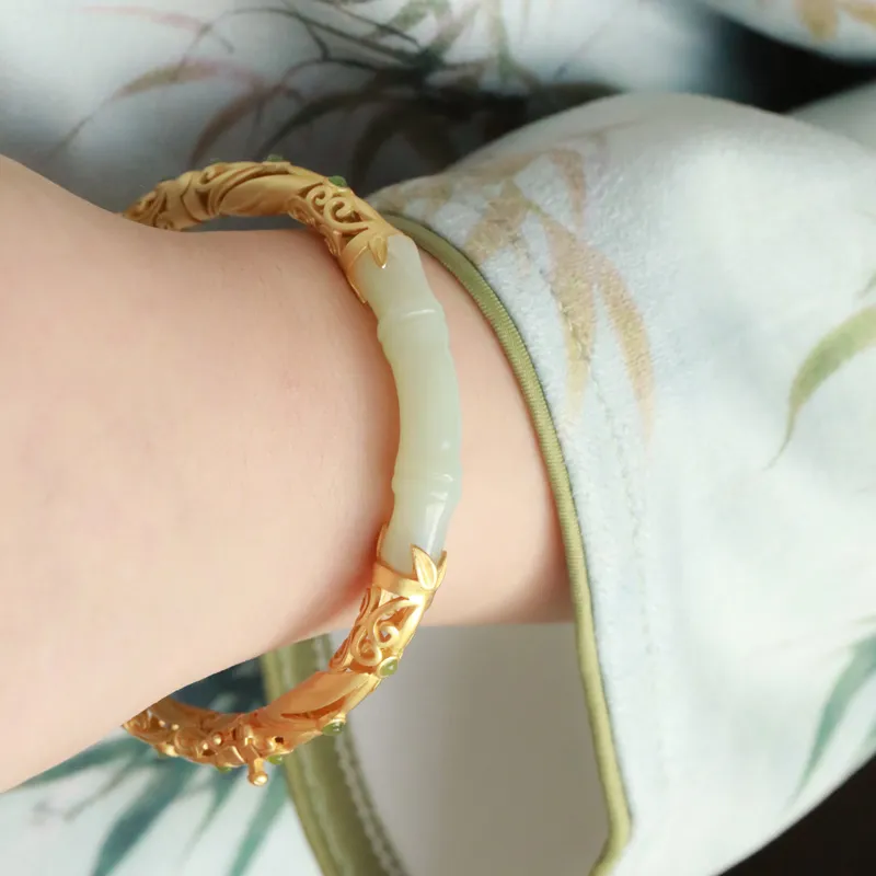 Mrs. Song Bangles Pale Greenish White Jade Women's-3