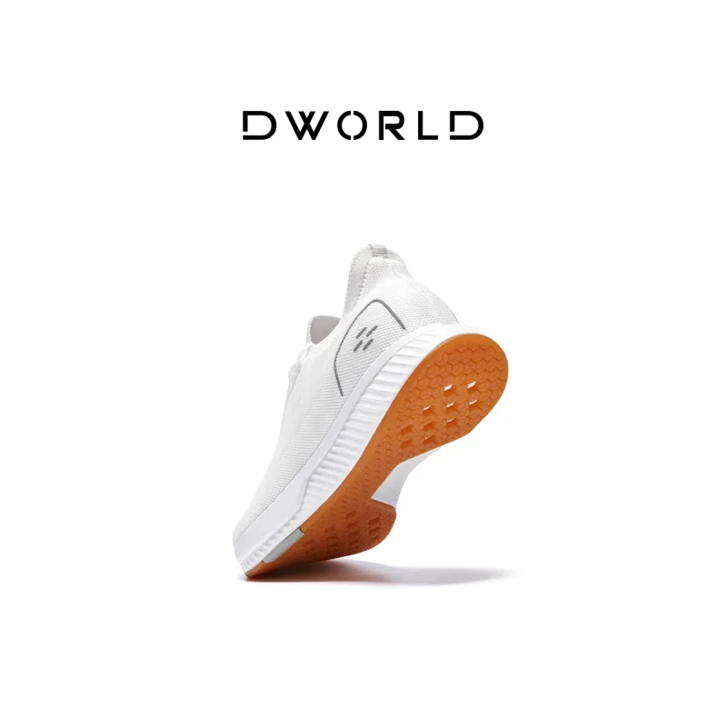 DWORLD Running Shoes Unisex Low Top White Gray-9