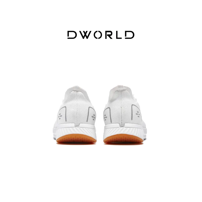 DWORLD Running Shoes Unisex Low Top White Gray-8
